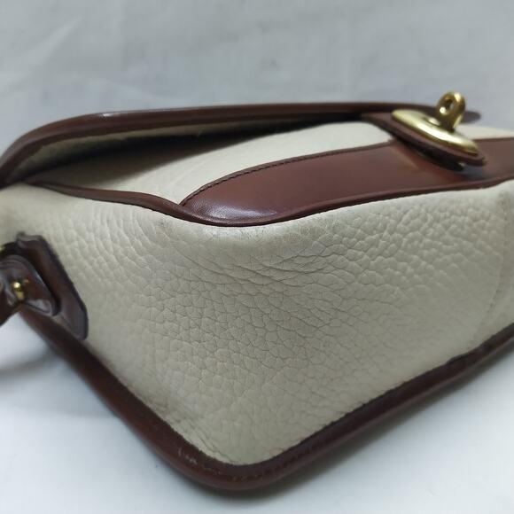 Dooney & Bourke Ivory Pebbled Leather Buckle Satchel Crossbody Bag - Made in USA - Picture 15 of 16
